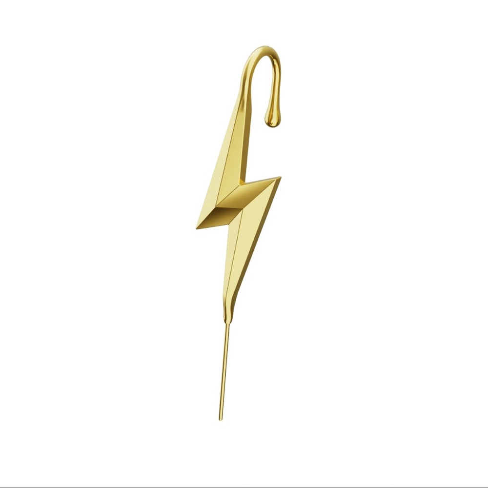 Gold Lightning Bolt Earring Oreylo NWT ear cuff helix hook